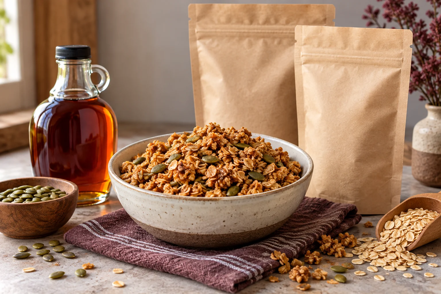 Maple oat granola case