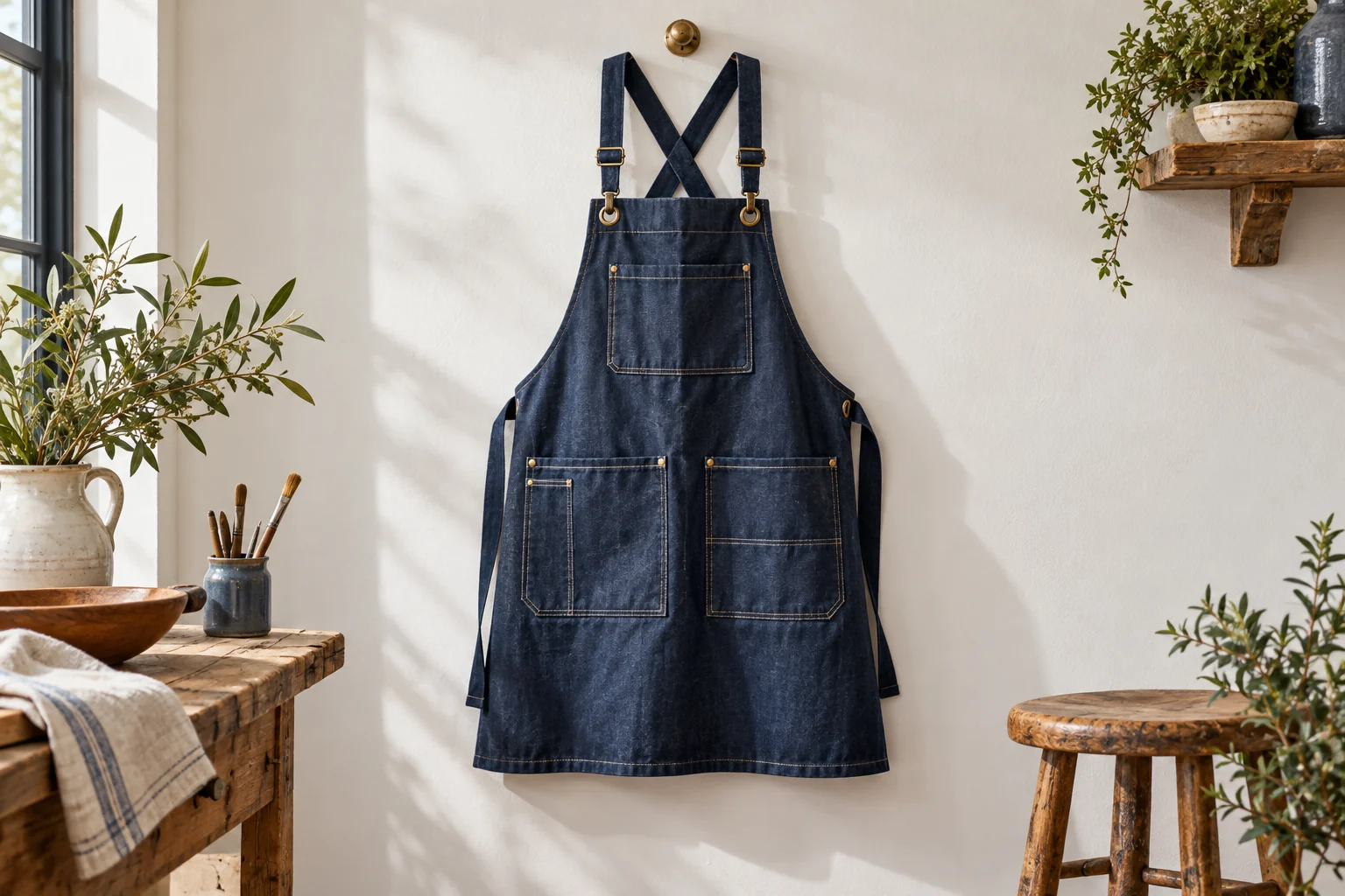 Workshop cross-back apron