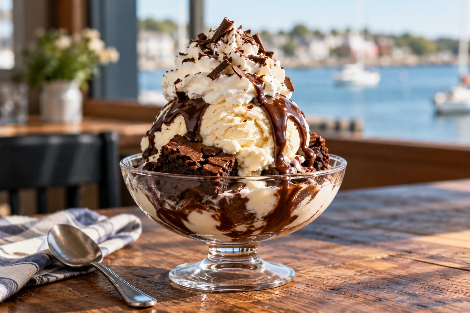Brownie garden sundae