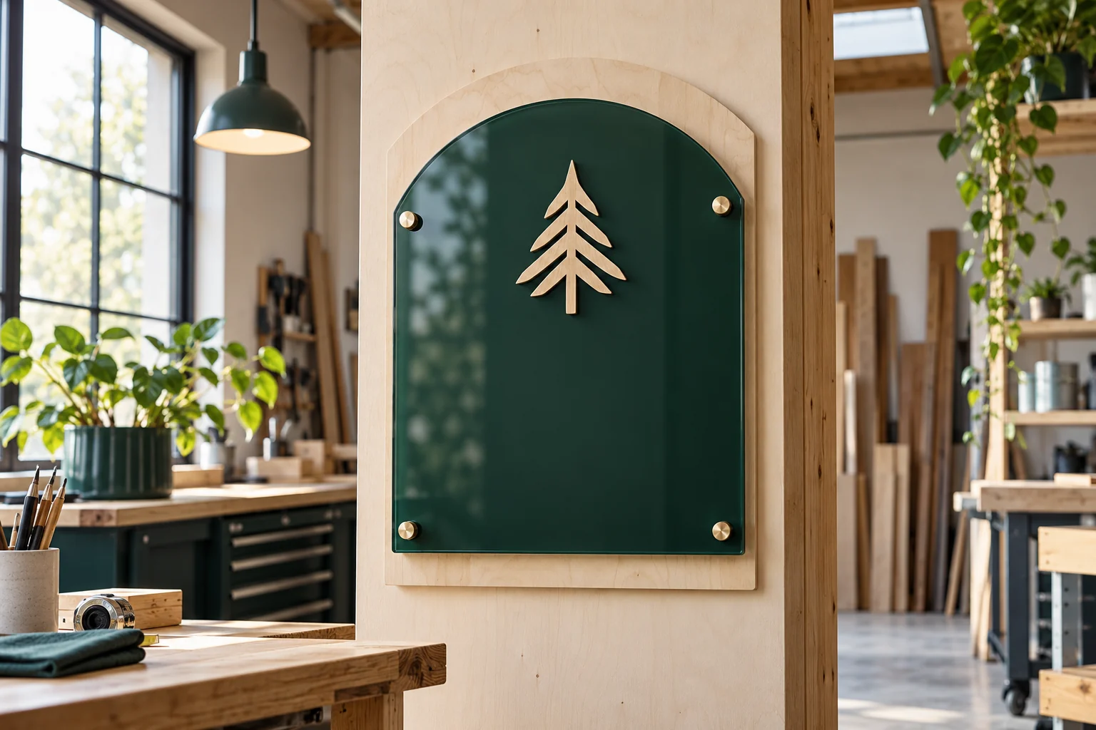 Layered entrance sign