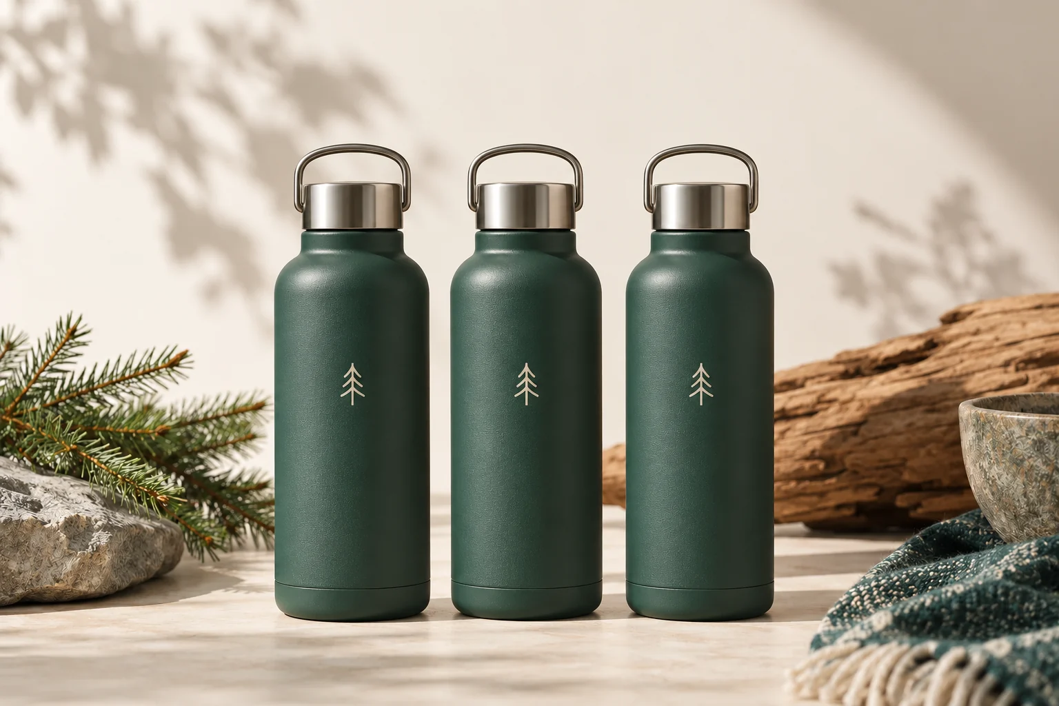 Reusable steel bottle set
