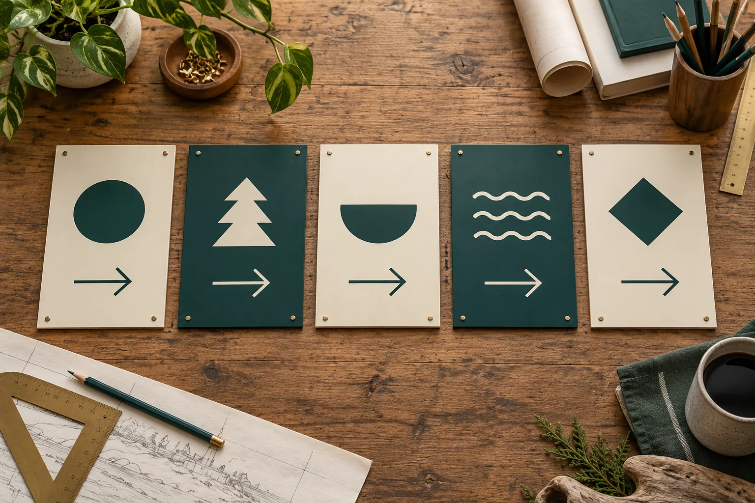 Reception wayfinding set