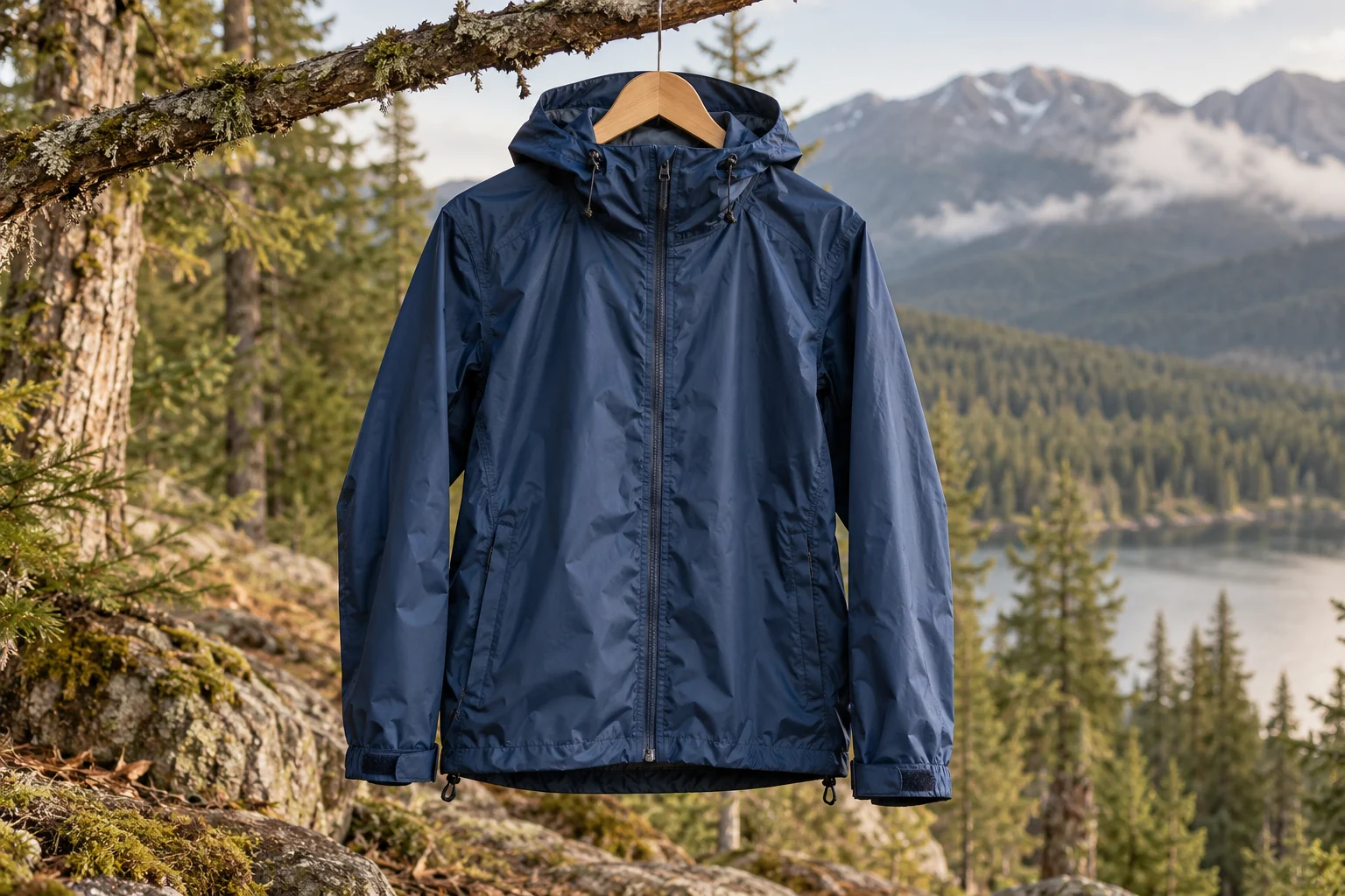 Packable rain shell