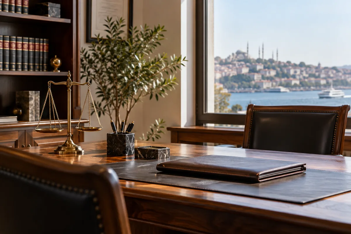 Görüşme masası — yapay zekayla üretilmiş kurgusal konsept