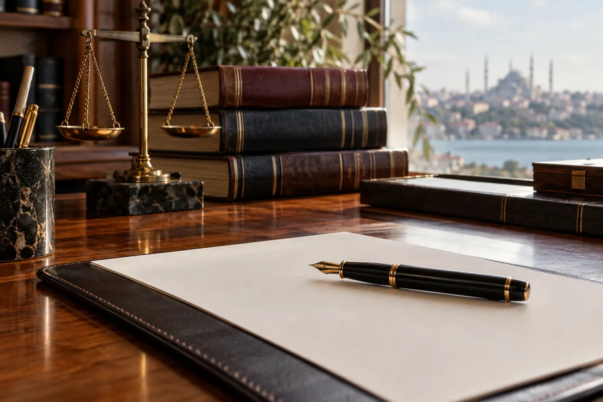 Çalışma masası detayı — yapay zekayla üretilmiş kurgusal konsept